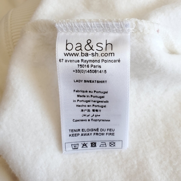 New BA&SH Tarah True Life Graphic Cotton Off White Sweatshirt Large /8 US /3 EU - Picture 10 of 13